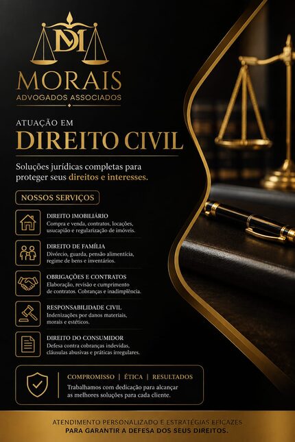 Arte do escritório sobre Direito Civil, com a lista de serviços